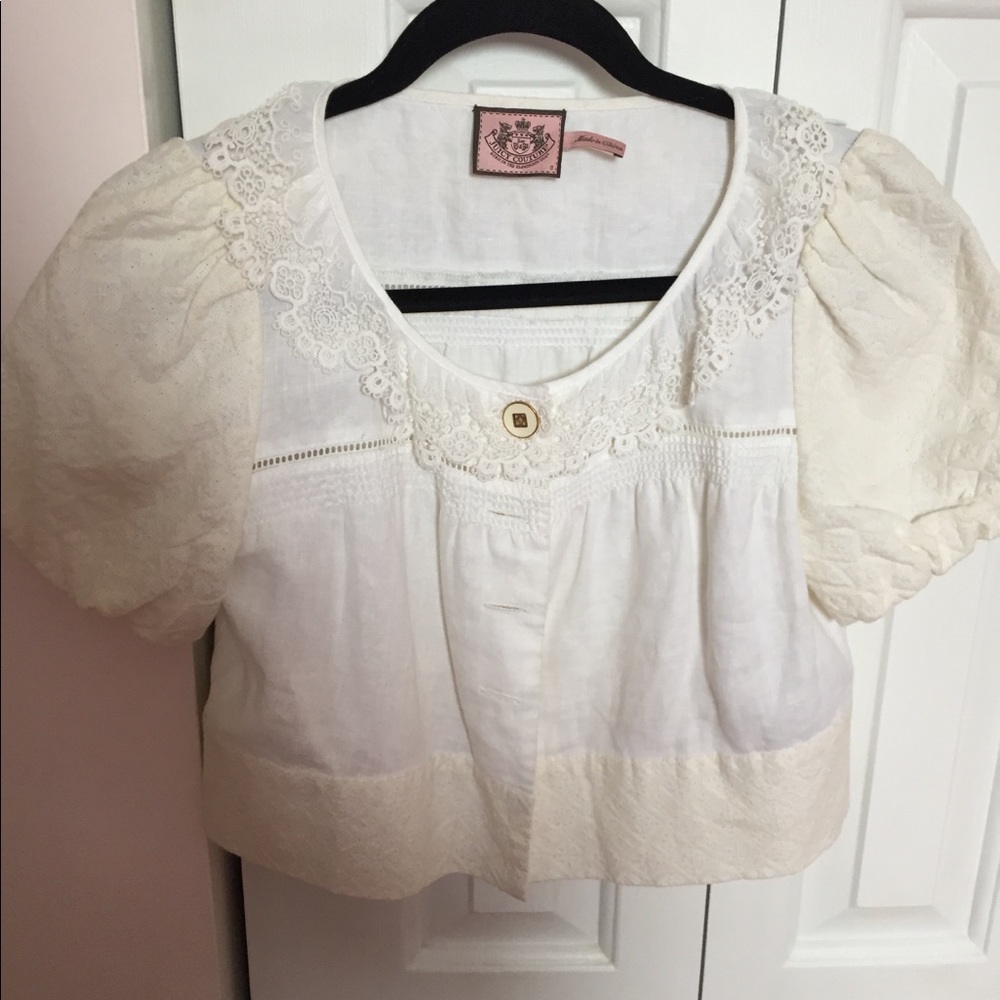 Juicy couture cropped puff sleeve jacket